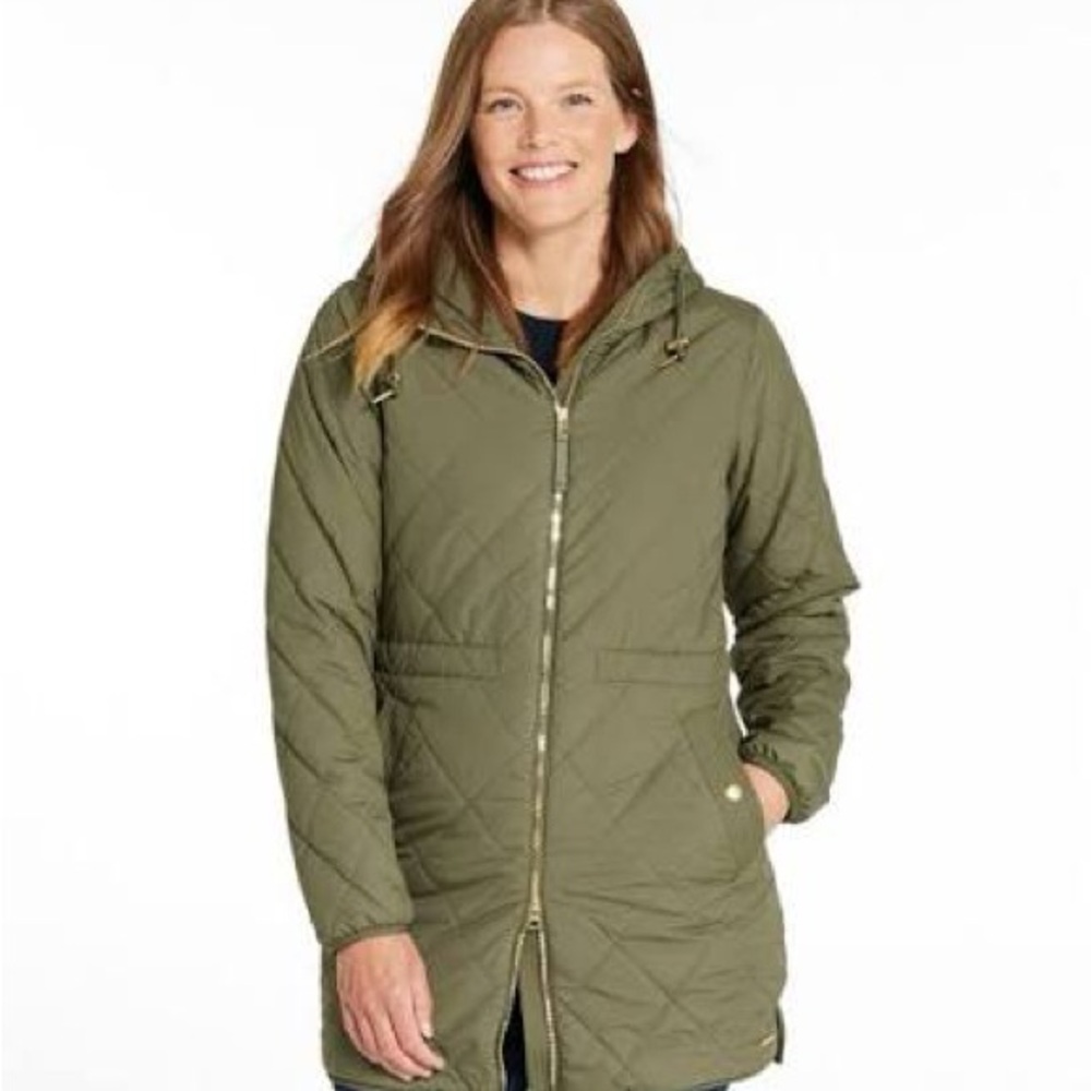 L.L. Bean Women's Green Quilted Puffer Jacket